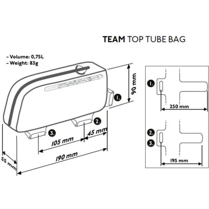 PRO Oberrohrtasche Discover Team 0,7 l