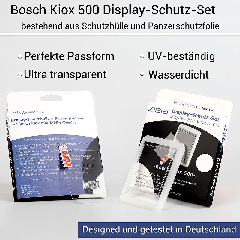 ZiBra Display Cover - Set für Bosch Kiox 500 transparent