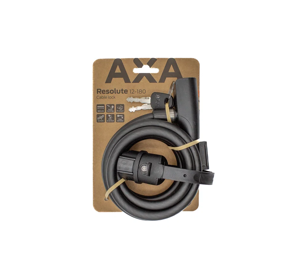 AXA Spiralkabelschloss Resolute  12 mm mattschwarz 180 cm