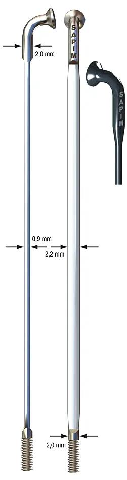 SPEICHEN SAPIM CX-RAY NIRO 2 X 286 MM SILBER