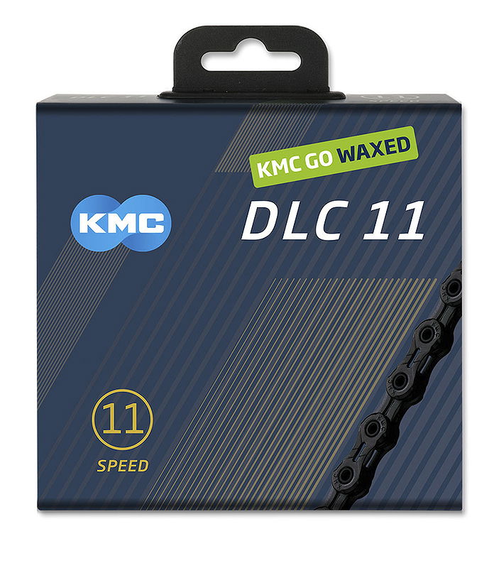 KMC Fahrrad Kette DLC11 WAXED 11-fach schwarz 118 Glieder, 1/2" x 11/128"