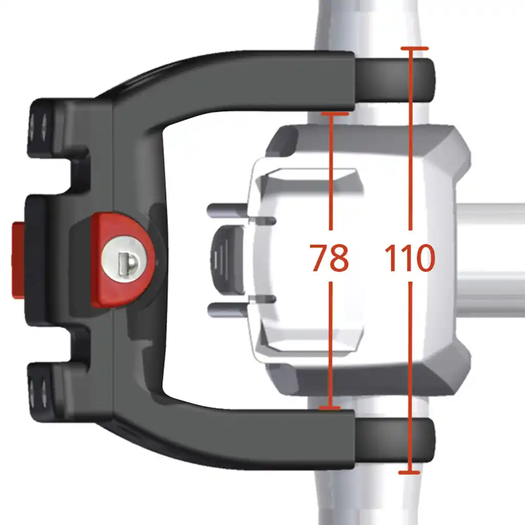 KLICKfix Lenker Adapter E mit Schloss  schwarz