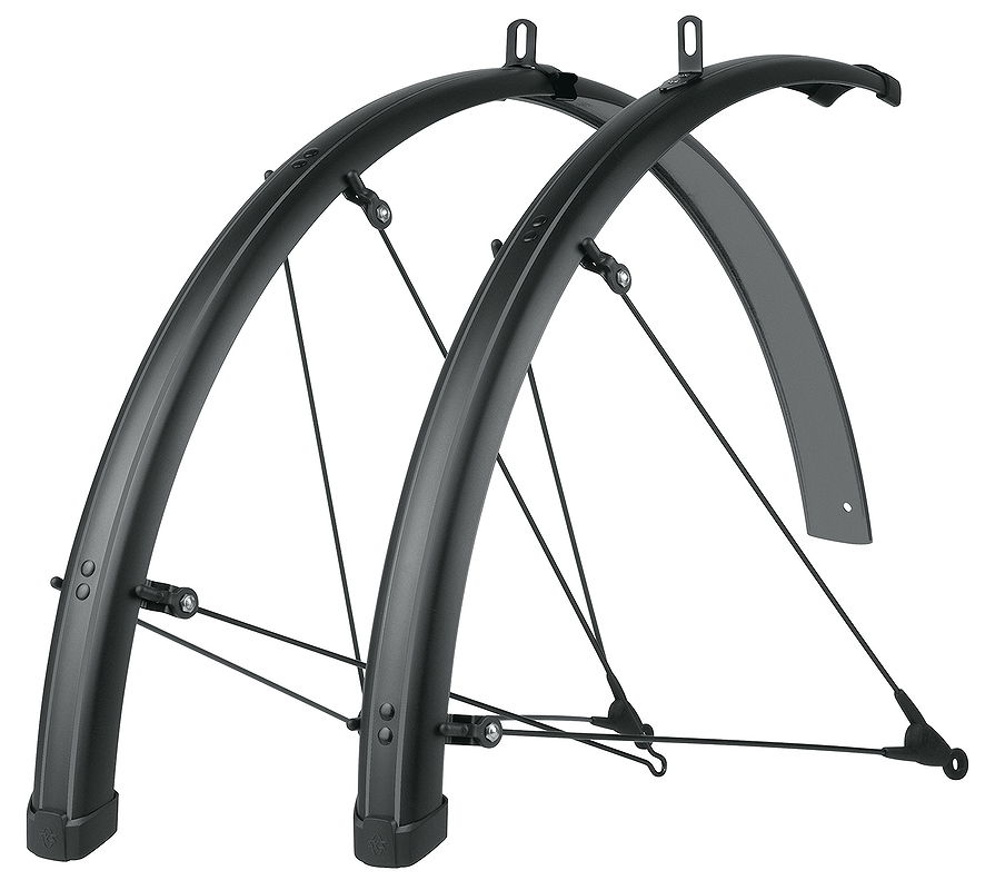 SKS Schutzblech Set Bluemels Stripes 45 Set matt schwarz mit grauen Streifen 28"