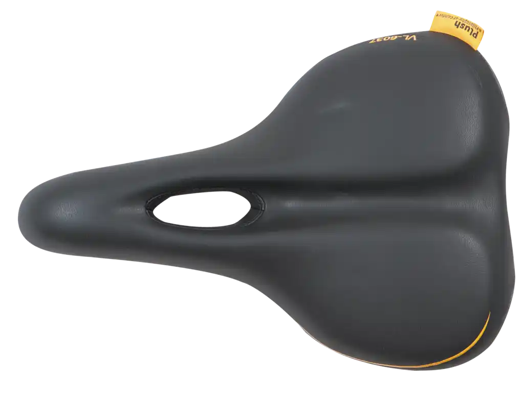 Velo Plush Komfortsattel Herren  schwarz / grau/gelb
