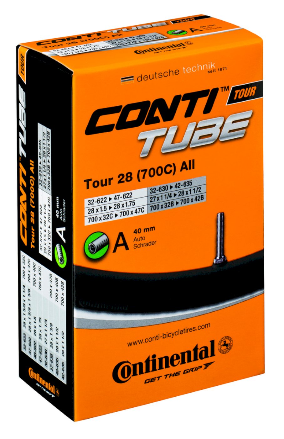 Continental Fahrradschlauch AV Ventil 28" Tour all 40 mm 32/47-622/635