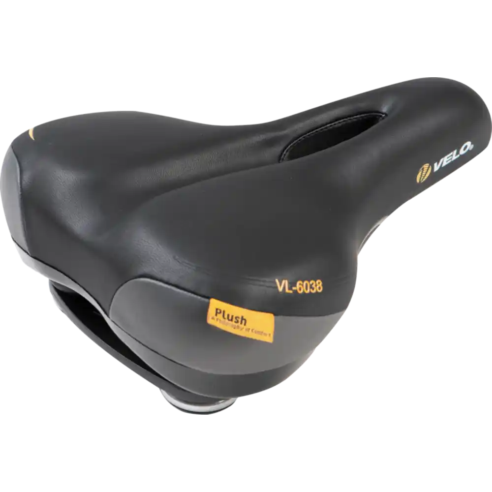 Velo Plush Komfortsattel Damen  schwarz /  grau/gelb