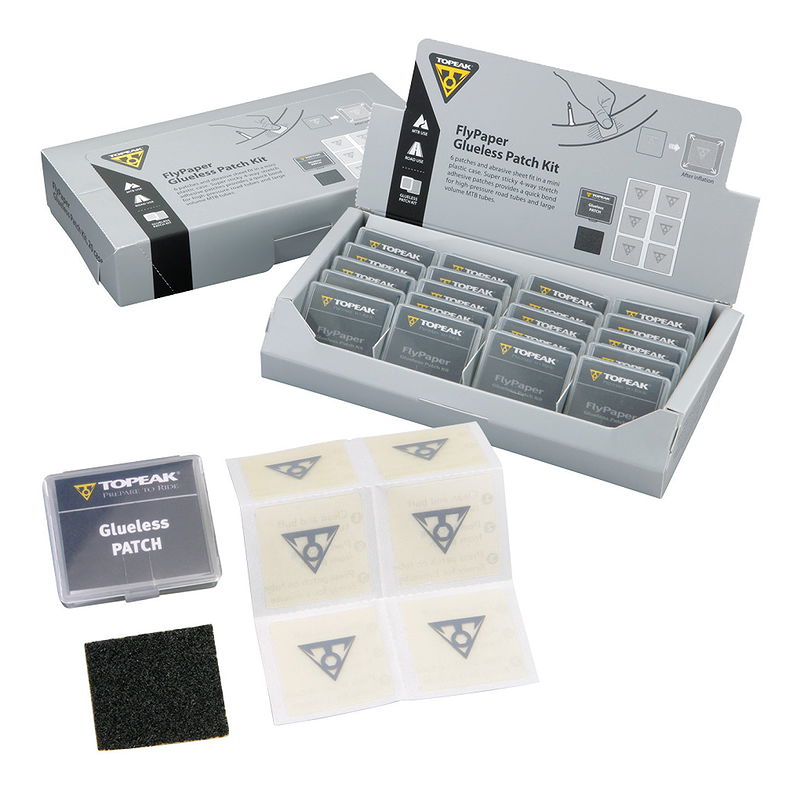 Topeak Flickzeugkästchen Flypaper Glueless Patch Kit Display à 20 Flickzeugkästchen