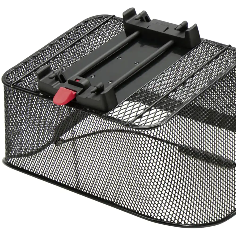 KLICKfix City Korb mit KLICKfix Bodenkupplung für Racktime Gepäckträger schwarz