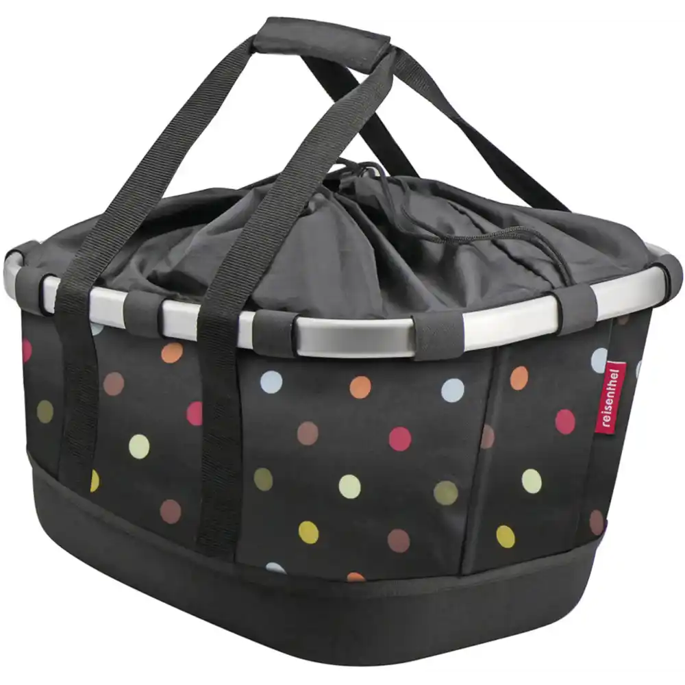 KLICKfix Reisenthel Bikebasket GT mit KLICKfix Bodenkupplung für Racktime Gepäckträger dots