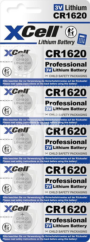 XCell Knopfzelle CR1620 Lithium 70 mAh 3 V