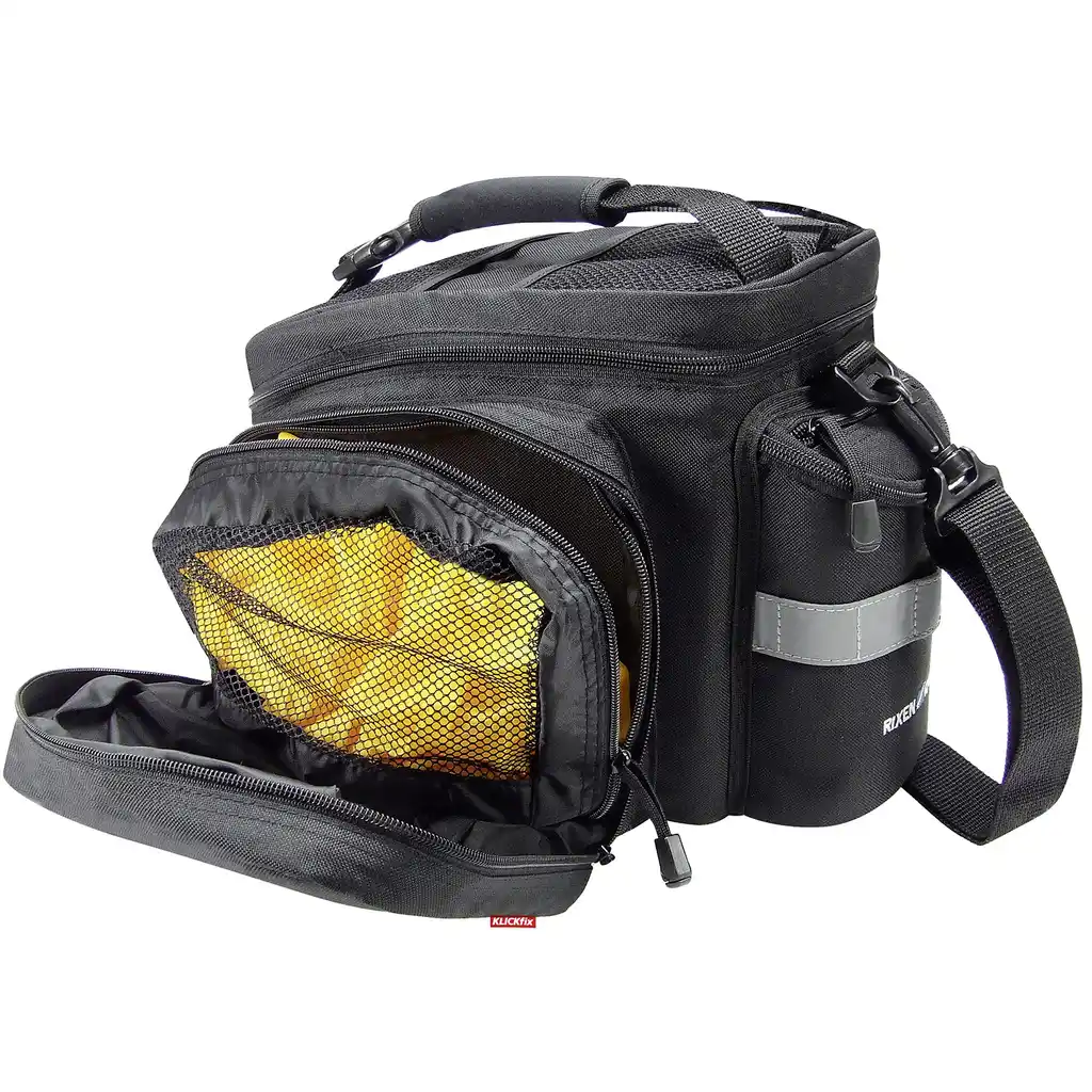 KLICKfix Gepäckträgertasche Rackpack 2 Plus mit KLICKfix Bodenkupplung für Racktime Gepäckträger schwarz