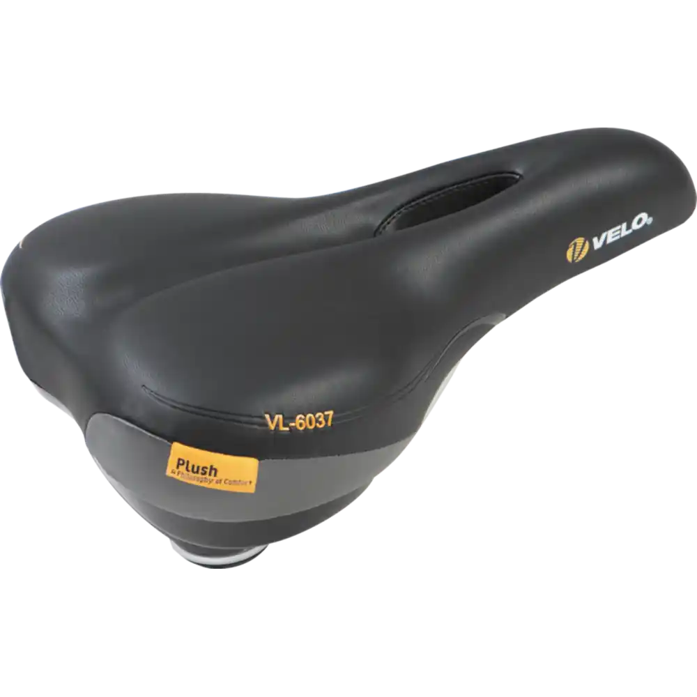 Velo Plush Komfortsattel Herren  schwarz / grau/gelb