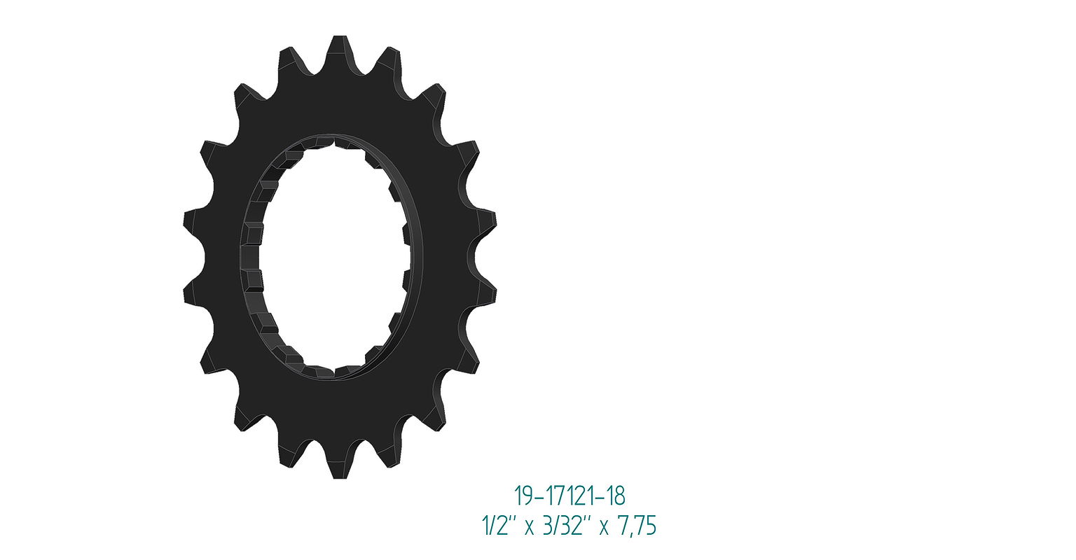 Esjot Ritzel für Bosch Gen 2 Offset Version schwarz  1/2" x 3/32" + 1/2" x 11/128"  18 Zähne