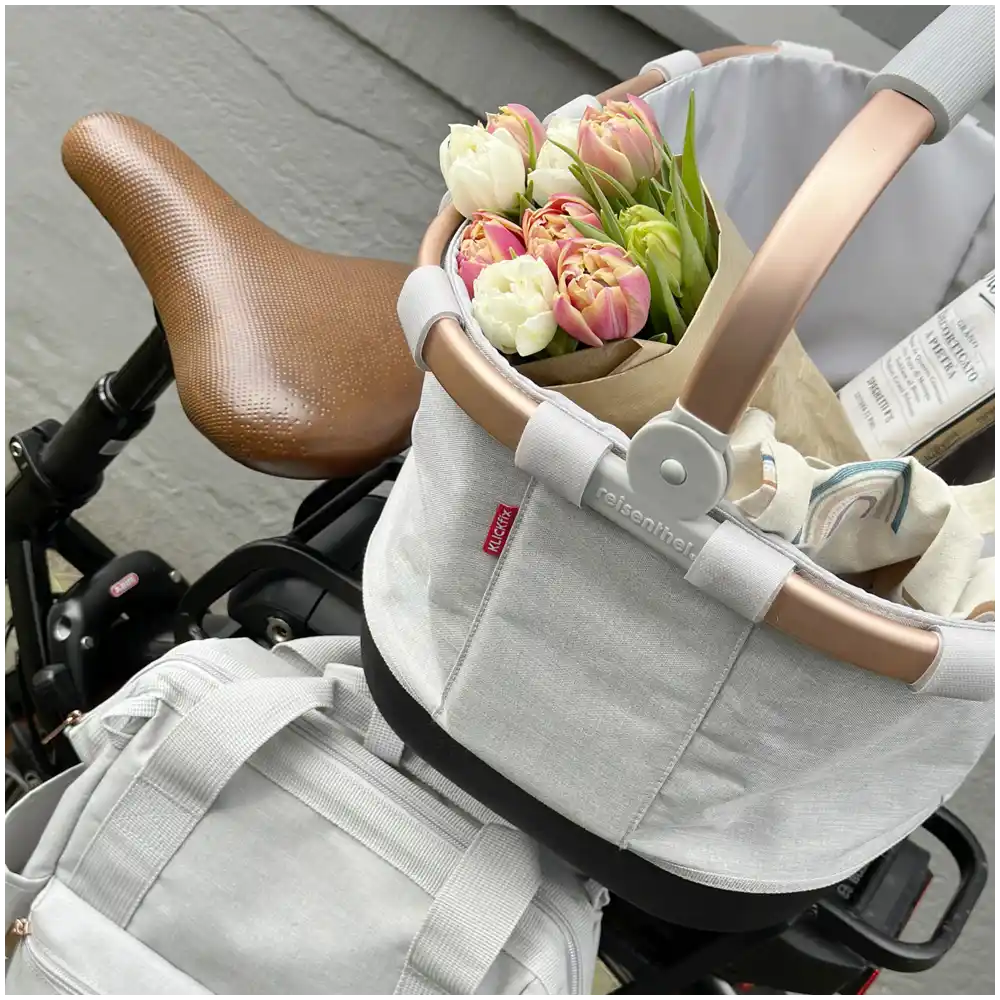 KLICKfix Reisenthel Carrybag GT mit KLICKfix UniKlip 2 Adapter twist sky rose Gepäckträgerkorb