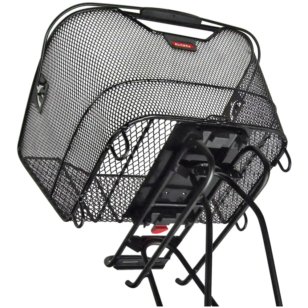 KLICKfix Citymax 2 mit KLICKfix Bodenkupplung für Racktime Gepäckträger schwarz Gepäckträgerkorb