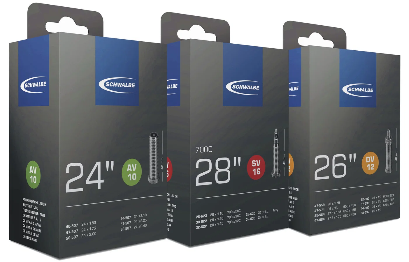 Schwalbe Fahrradschlauch Extra Light Nr. 15EL  Extra Light 28" SV 60 mm 23/28-622/630