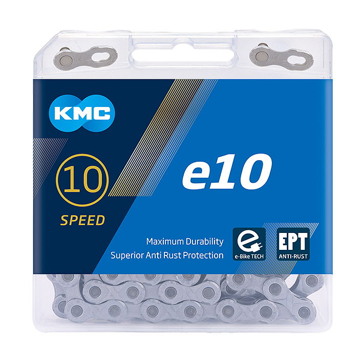 KMC E-Bike Kette e10 EPT 10-fach silber 136 Glieder, 1/2" x 11/128"