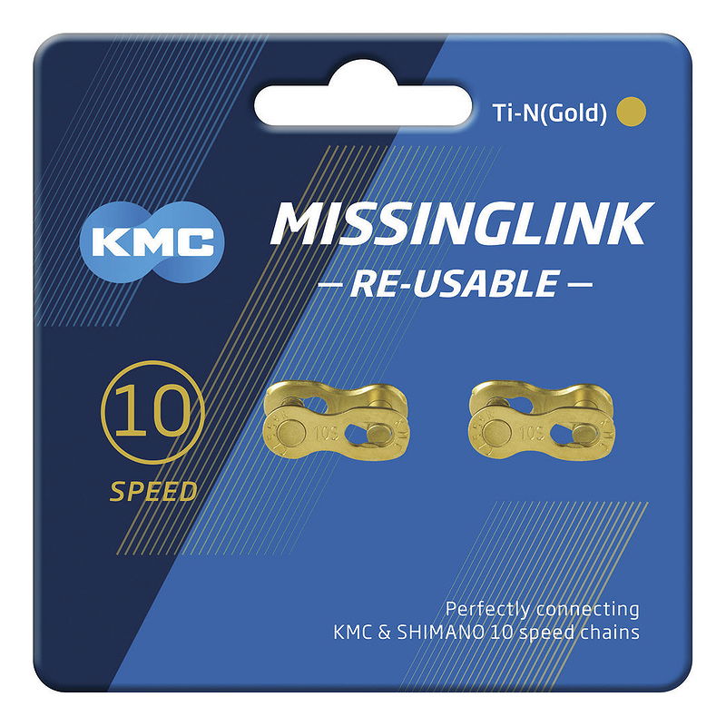 KMC Kettenverschlussglied MissingLink Ti-N 10-fach (5,88 mm) gold  1/2" x 11/128"
