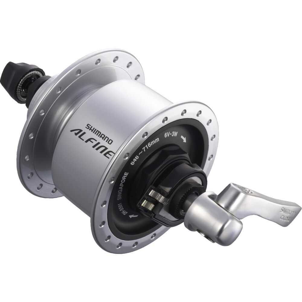 SHIMANO Nabendynamo ALFINE DH-S501 6 Volt/3 Watt 32 Loch Center-Lock Silber