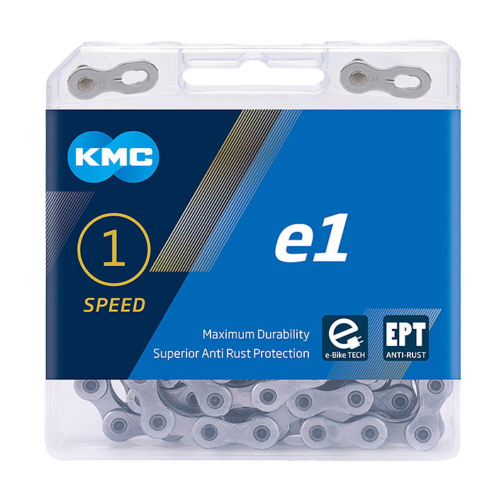 KMC E-Bike Kette e1 Narrow EPT Nabenschaltung silber 130 Glieder, 1/2" x 3/32"